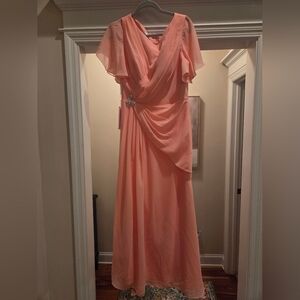 JJs House Coral Dress with Draped Design